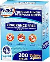 Vista 1 de Hojas de detergente prémium para ropa (200 hojas), ligeras, biodegradables, sin plástico, sin residuos, tiras ecológicas, sin fragancia, sin perfume
