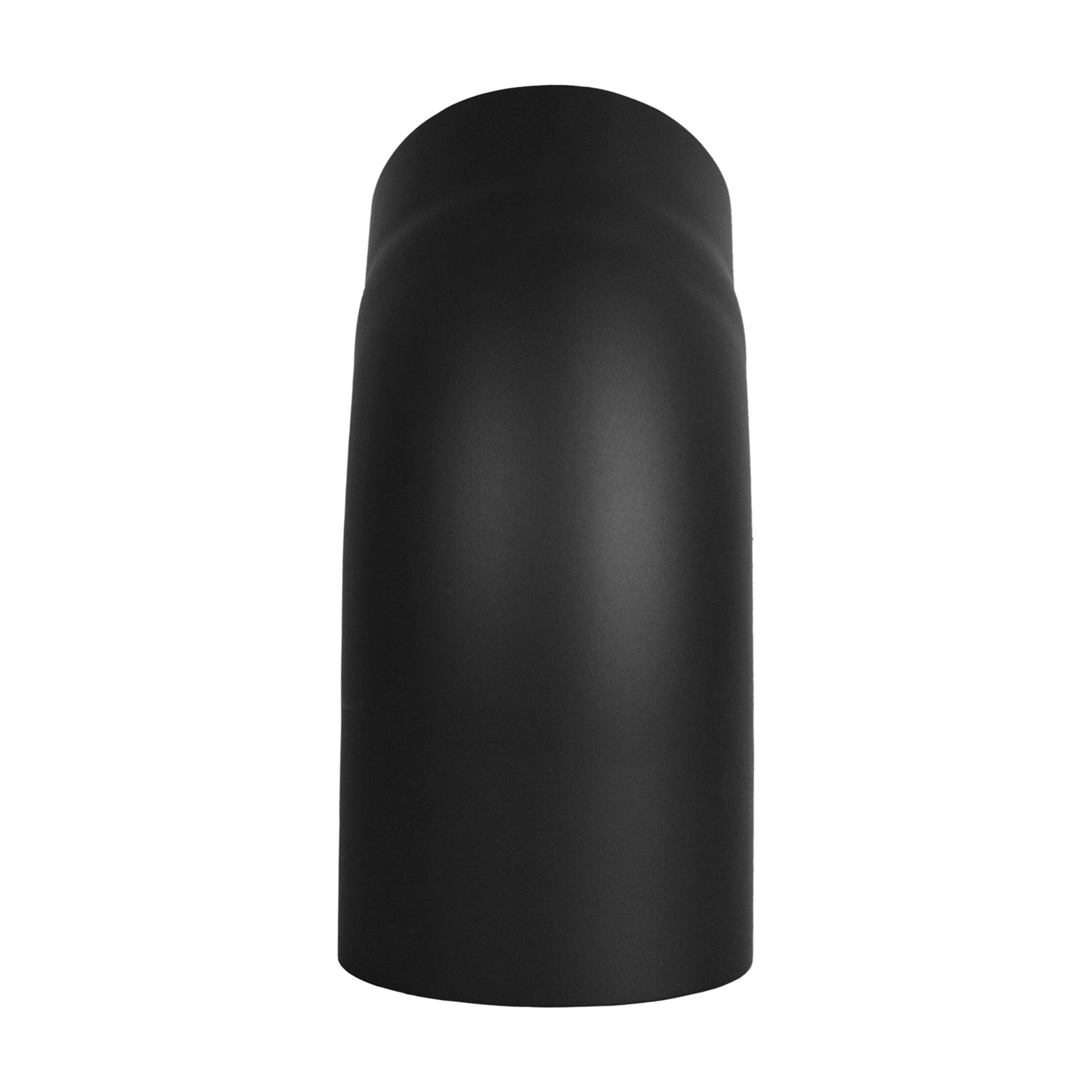 LANZZAS Ofenrohr Bogen 45° gezogen (fullform) - im Durchmesser Ø 150 mm - Farbe: schwarz - Rauchrohr/Knie Bogen