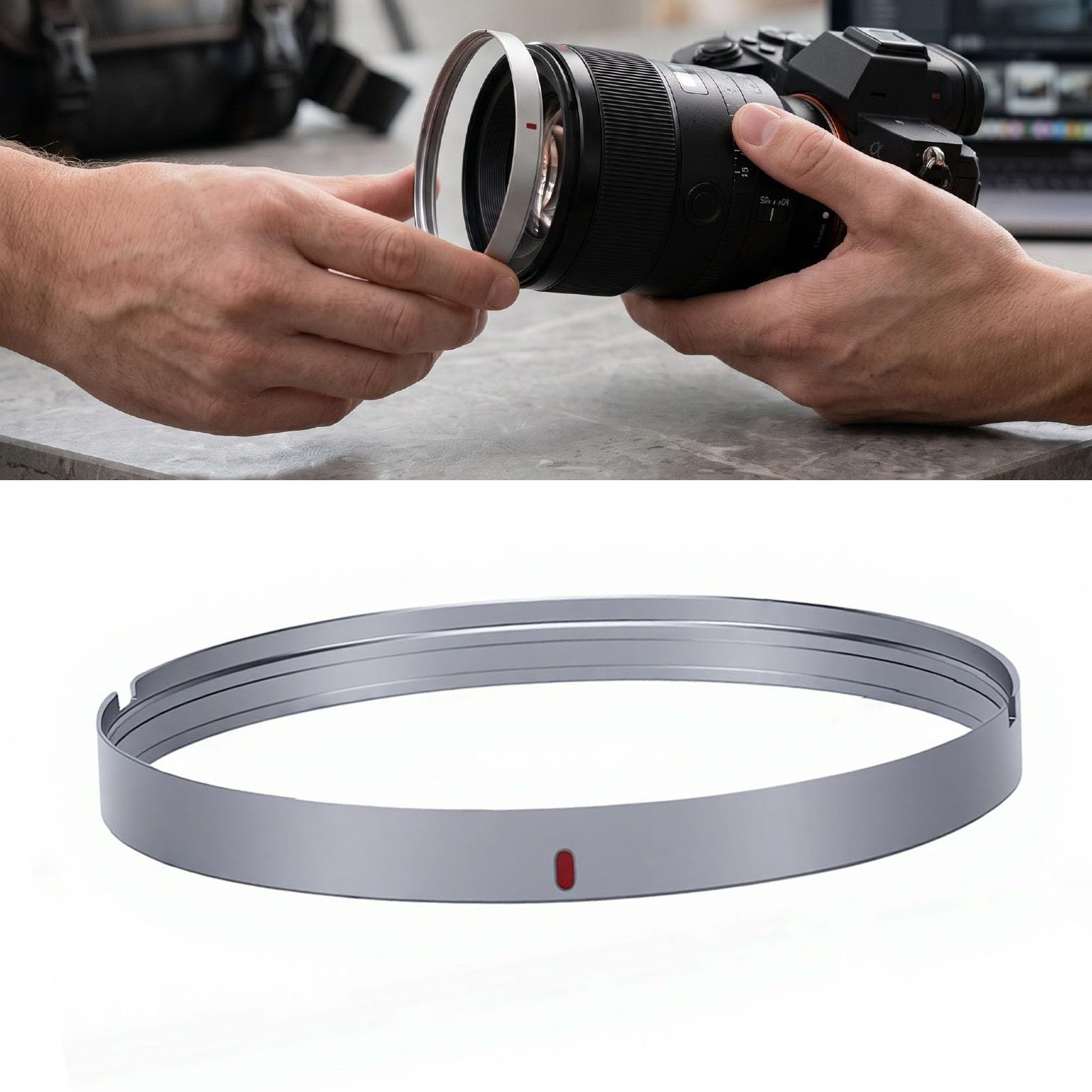 Generic Tappo Ad Anello Circolare per Obiettivo Progettato con Precisione Design Elegante Facile da Installare per L'anello Dell'obiettivo della Fotocamera Materiale: Lega di Alluminio
