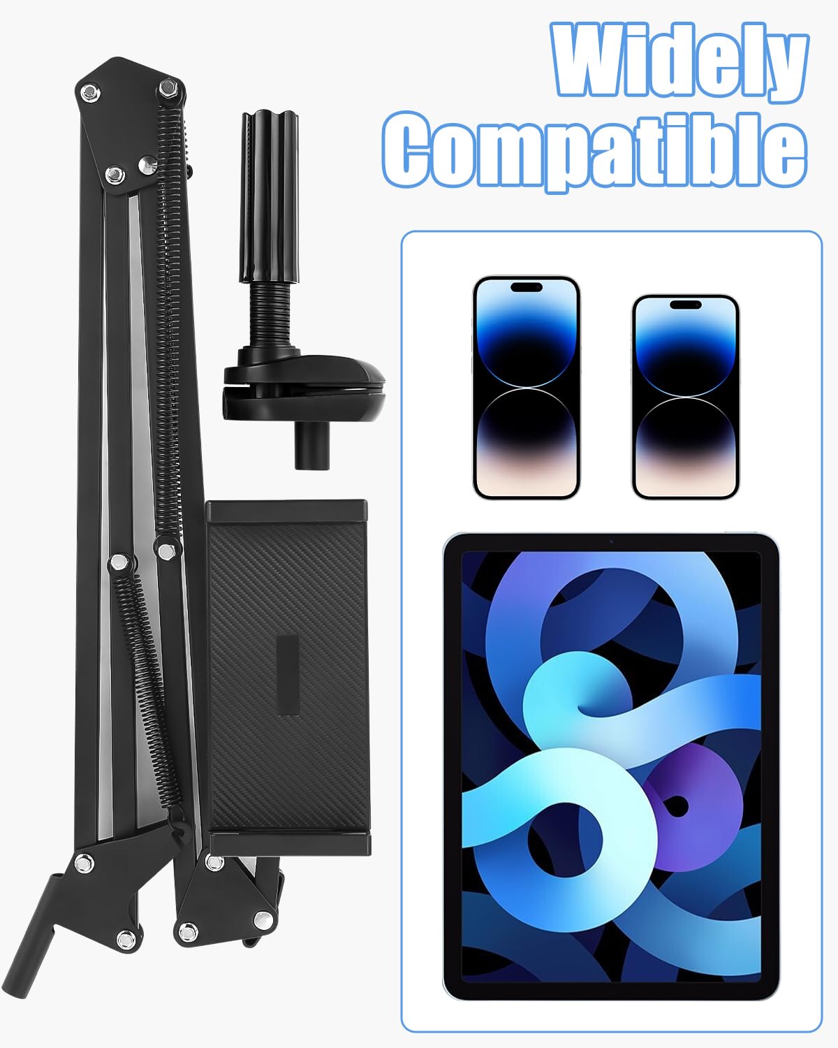 Supporto Tablet Da Letto Regolabile - Braccio A Collo Di Cigno, Girevole 360°, Per IPad E Smartphone - Foto 10