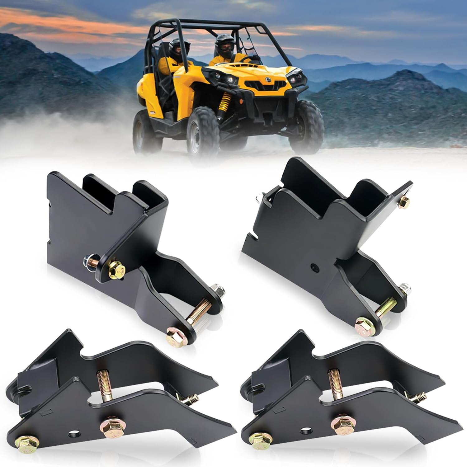 StarknightMT Commander Lift Kit UTV Lift Kit Compatible with Commander 800 and Commander 1000 For 2.5 inches Extra Ground Clearance Made of Heavy Duty Carbon Steel with CNC Cut (Black)