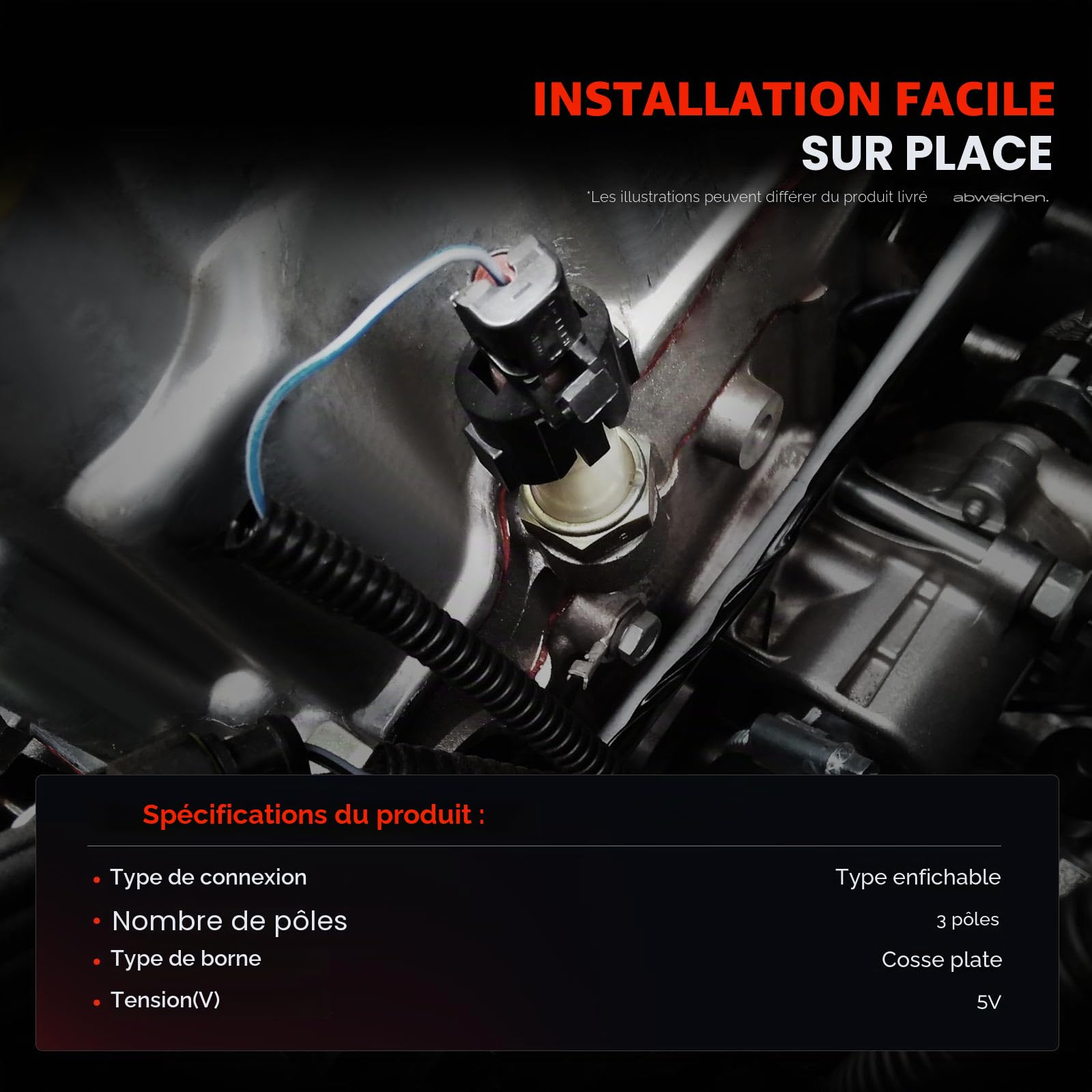 Frankberg Capteur de pression différentielle d'échappement, 3 broches | 223650901R; Compatible avec: Autobus NV200/Evalia, Pulsar Hatchback C13, M.e.g.a.n.e IV Hatchback B9A/M/N
