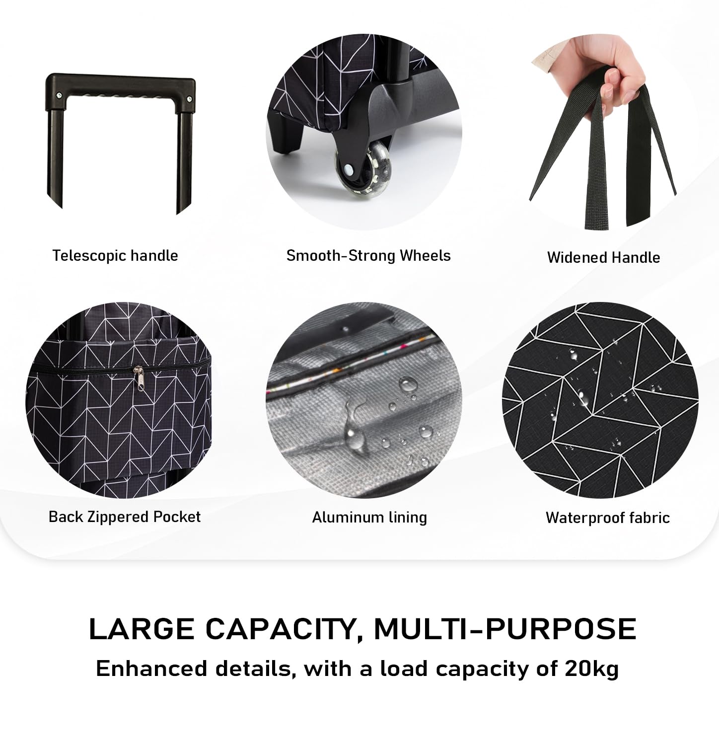 Small Rolling Cart - Foldable & Portable Shopping Cart -3 Small Rolling Cart - Foldable & Portable Shopping Cart -3