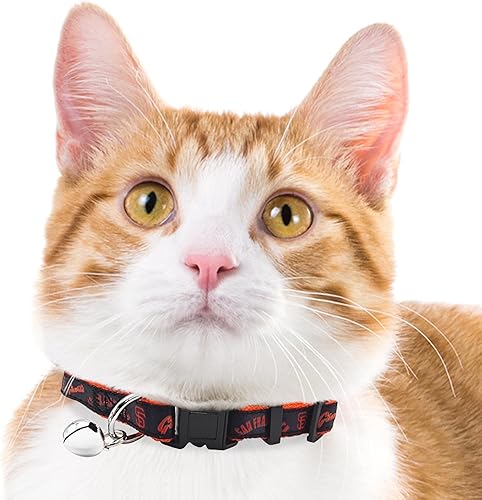 Miniatura 59 de MLB CAT Collar de satén de Los Angeles Angels, collar de equipo de béisbol para perros y gatos. Un collar de gato brillante y colorido con colgante