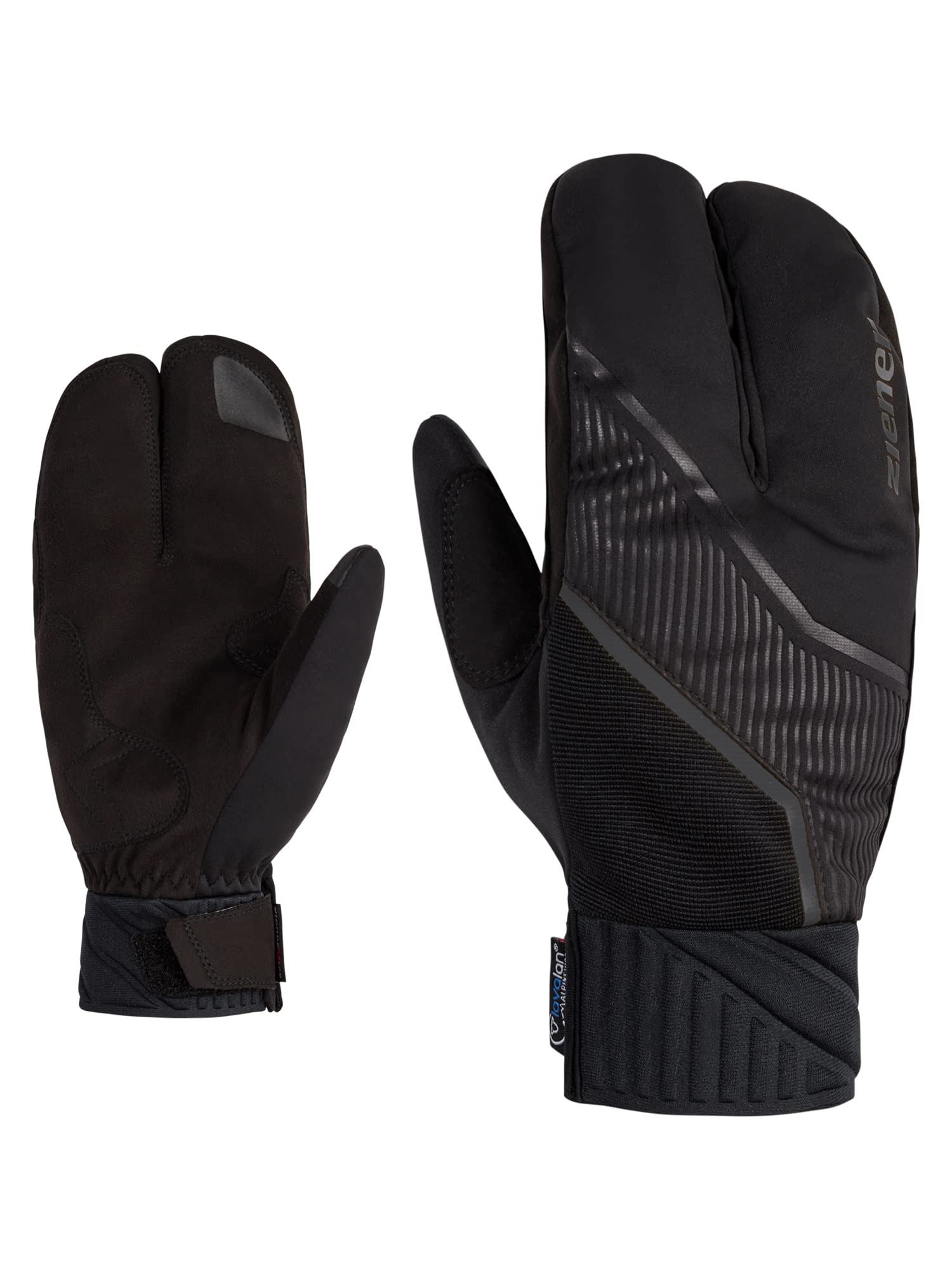 Ziener UZOMIOS Men's Cross-Country Skiing/Nordic/Crosscountry Gloves, Extra Warm, Wool, Lobster, Black, 9
