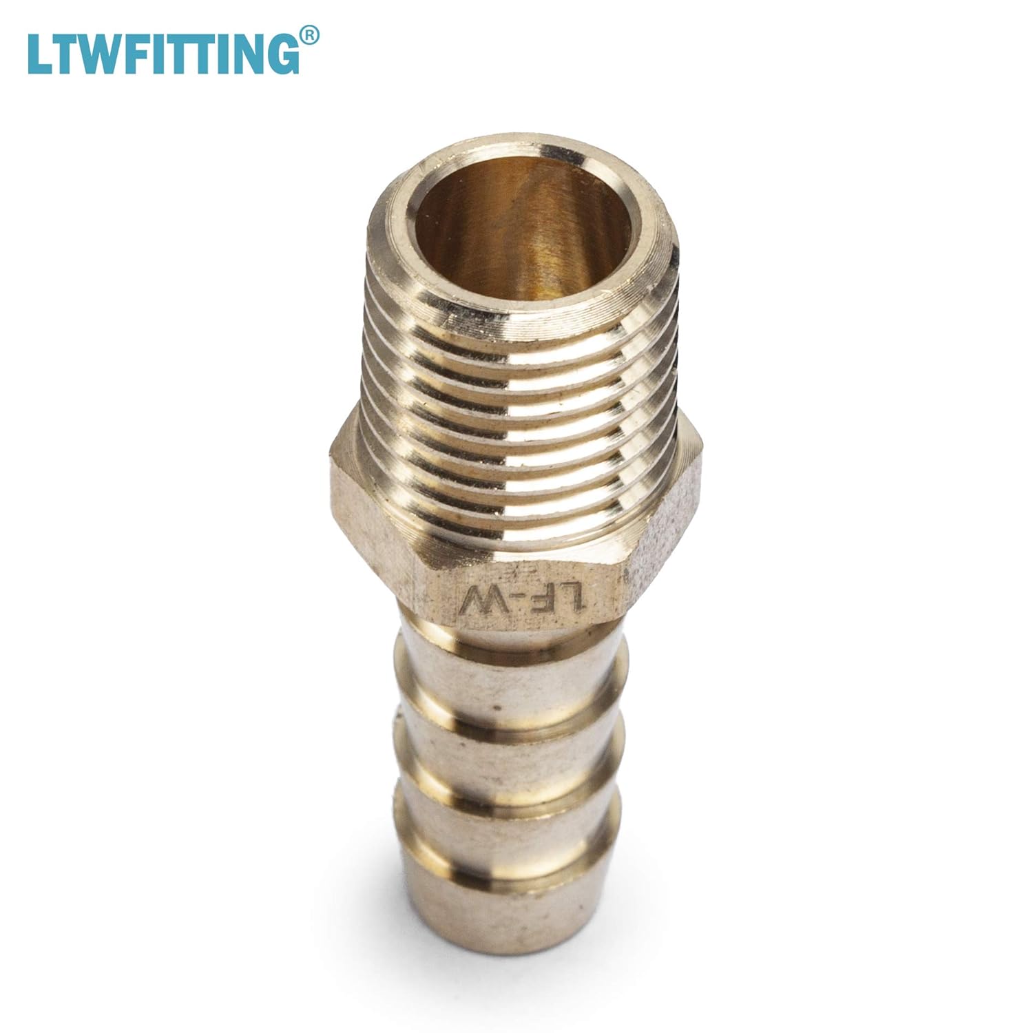Bеѕt Prоmо LTWFITTING Lead Free Brass Barbed Fitting Coupler/Connector 3/8 Hose Barb x 1/4 Male NPT Fuel Gas Water (Pack of 5)