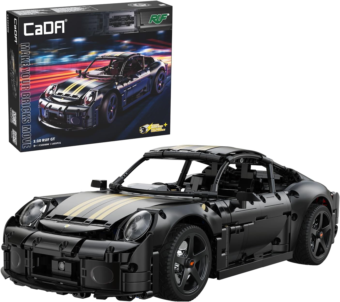 Amazon.com: CaDA C63006W 1:10 Scale RUF GT RC Car Kit - DIY Assembly ...