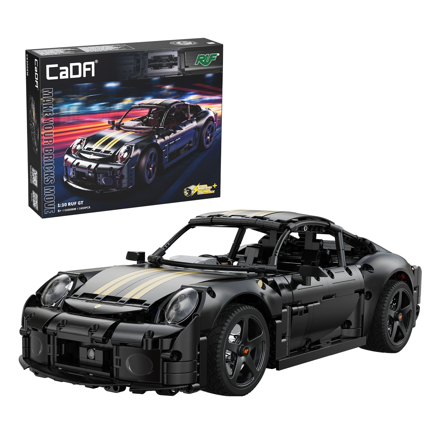 Amazon.com: CaDA C63006W 1:10 Scale RUF GT RC Car Kit - DIY