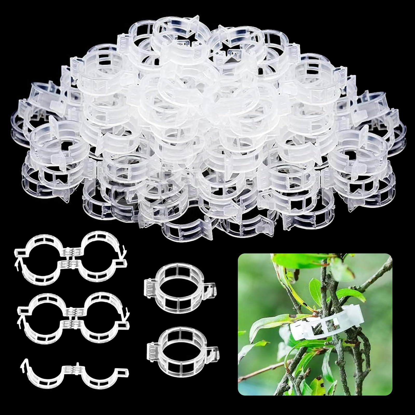 200 Clip Sostegno Piante In Plastica | Per Pomodori, Cetrioli, Viti - Giardinaggio Facile - Foto 6