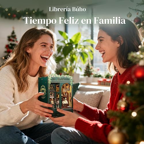 Miniatura 7 de Fsolis Kit de rincón de libros, kit de casa en miniatura de escena de bricolaje, casa pequeña, decoración de estantería artesanal, rompecabezas 3D