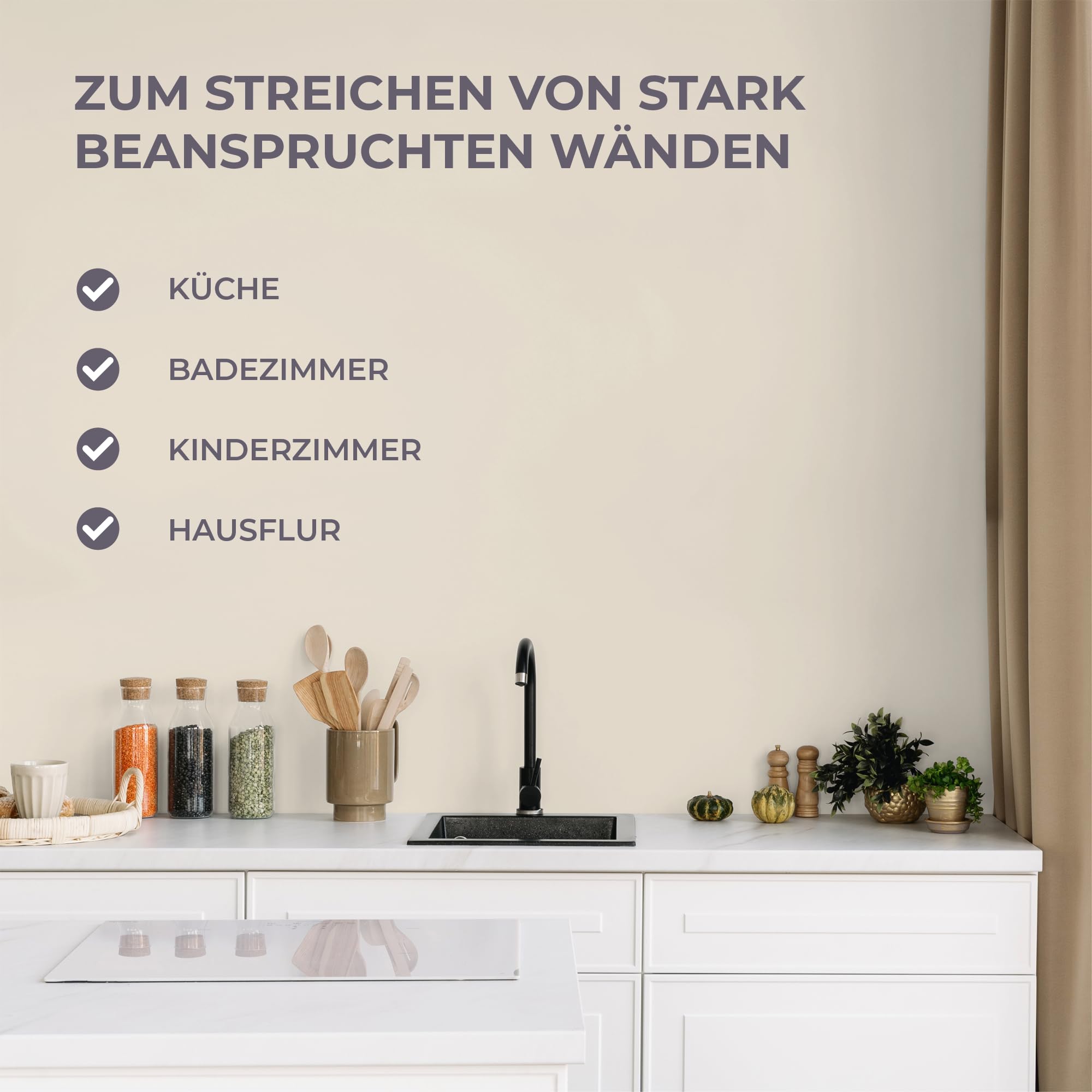 derendo Latexfarbe Graubeige abwaschbar hohe Deckkraft Wandfarbe matt 5l