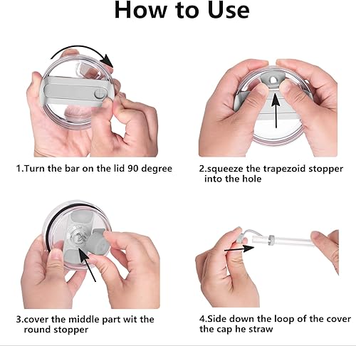 Miniatura 5 de Silicone Spill Stopper Set Compatible with Stanley Cup 2.0 30oz & 40oz with Straw Cover, Set of 4