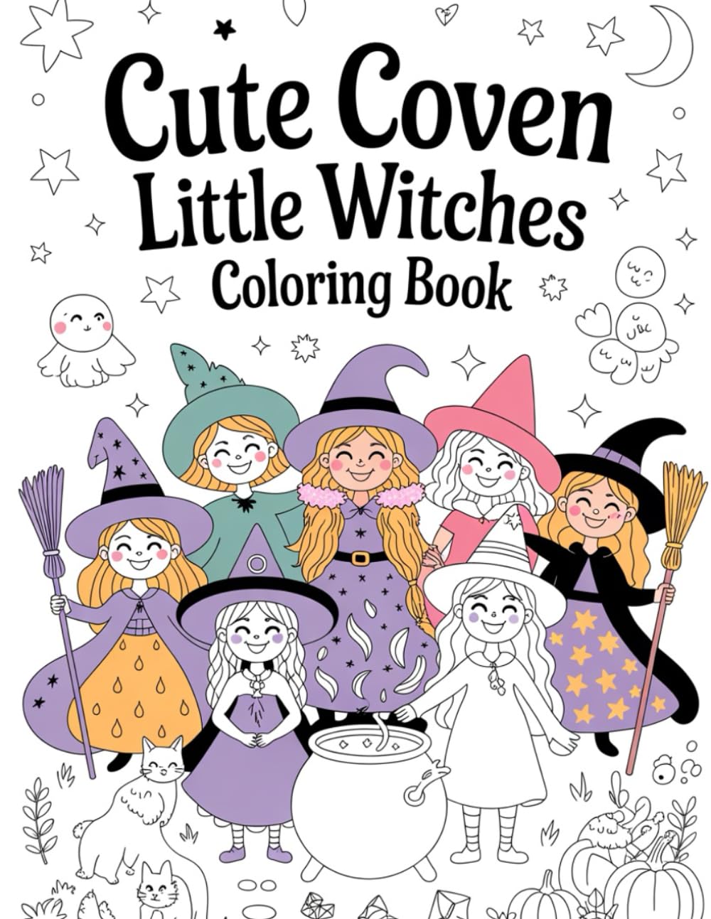Cute Coven: Little Witches Coloring Book