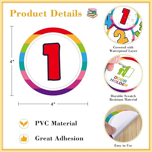 Miniatura 6 de FLYAB 36 calcomanías de marcadores de números, puntos de alineación para aula, suelo, aula, calcomanías de suelo para aula, regreso a la escuela,