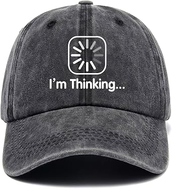 Im Thinking...,Funny Baseball Cap,Funny Hats,Vintage Caps,Adjustable Cotton Baseball Cap for Men Women Black