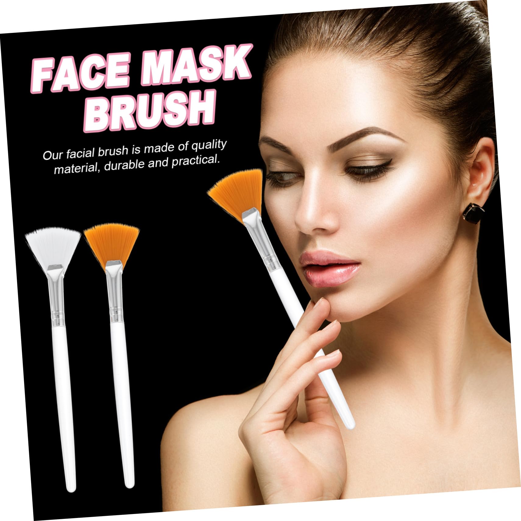 Housoutil Lot De 10 Pinceaux De Maquillage Pour Masque Facial Applicateur De Blush Pinceaux Éventails Pour Outils De Maquillage 16 Pièces X 10