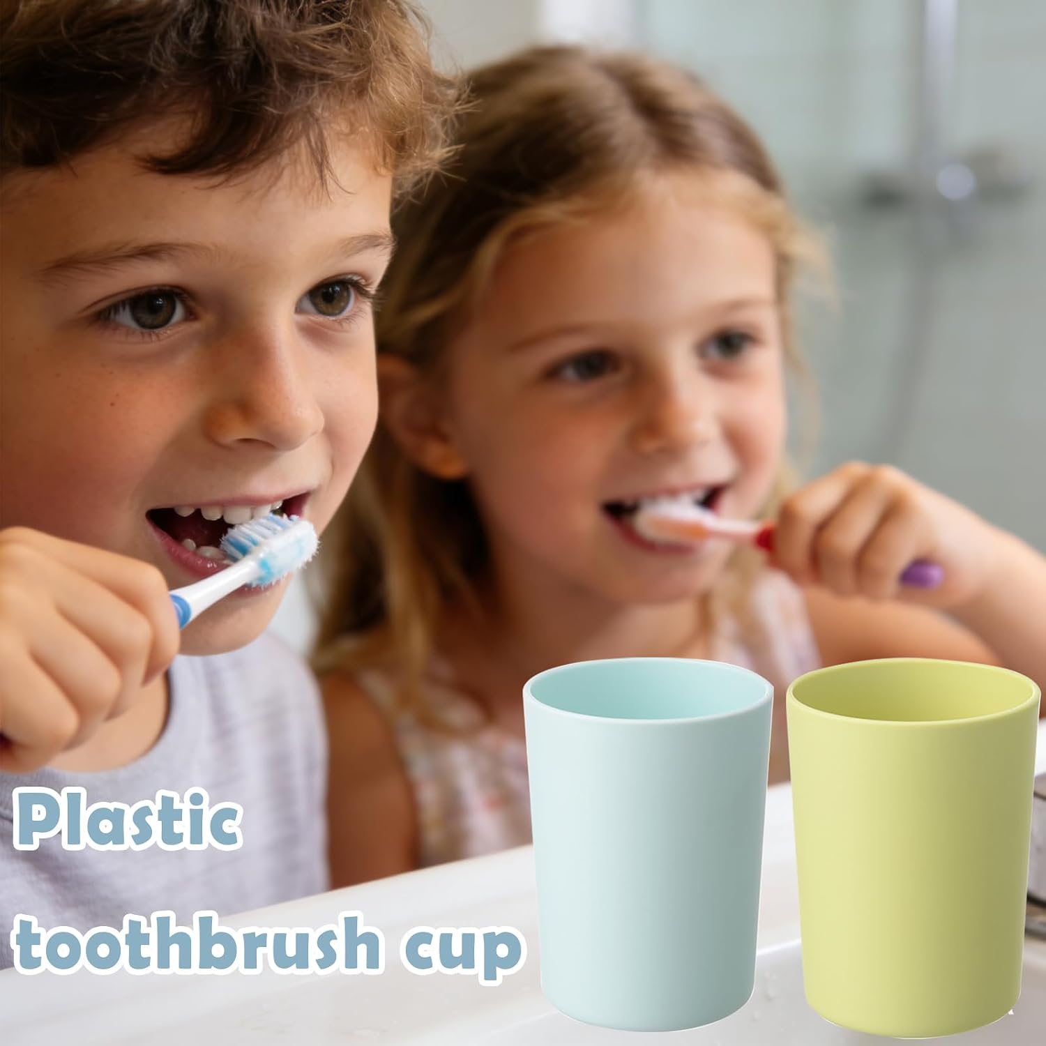 4PCS Bathroom Tumbler Toothbrush Cups, Plastic Toothbrush Holders, 250ml