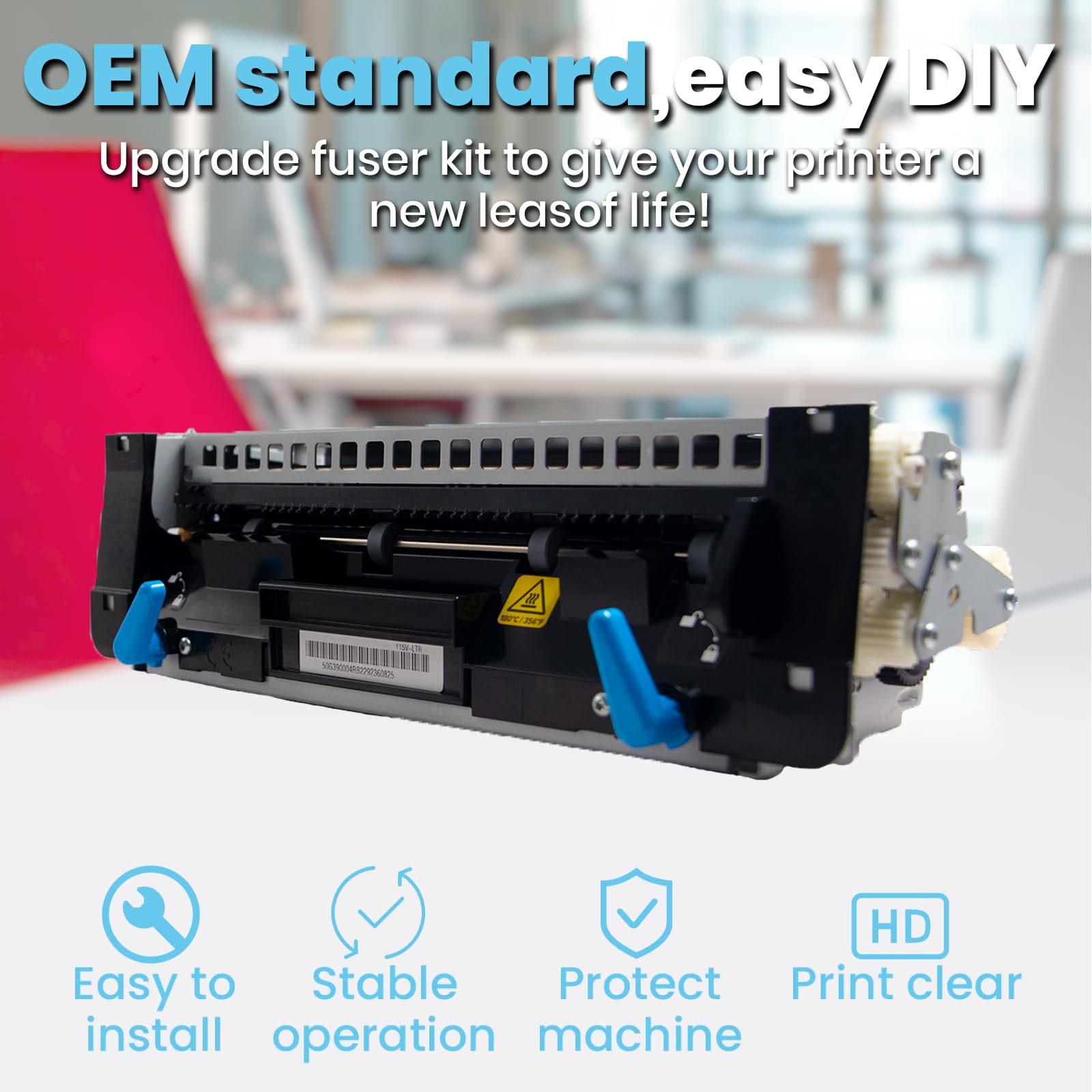41X1115 Fuser Unit, OEM Standard 41X1115 Fuser Kit, Compatible with Lex-Mark MS821 / MS822/MS823/MS825/ MS826/MX721/MX722/MX822/MX826/B2865/M5255/M5270/XM5365/XM7370 Fuser Unit, 110V 225K Pages Yield
