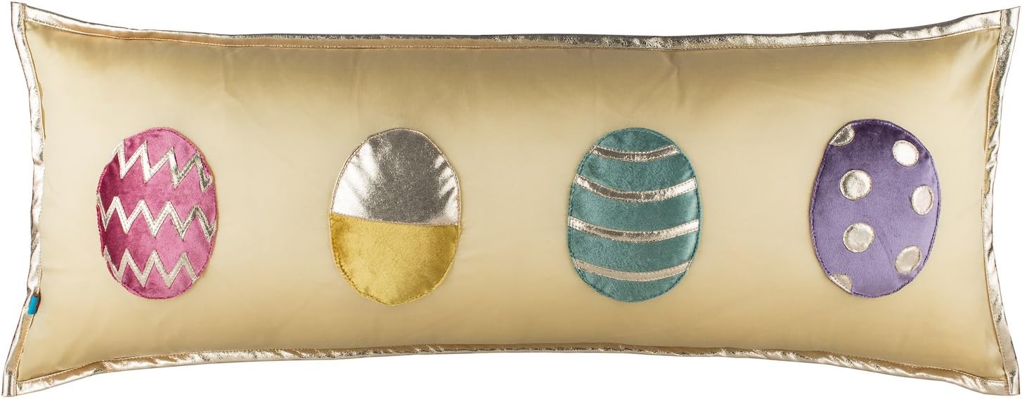 Cute Plush Spring Nature Textured Long Rectangle Throw Pillow Cushion Cover, Yellow, Colorful, 12x30