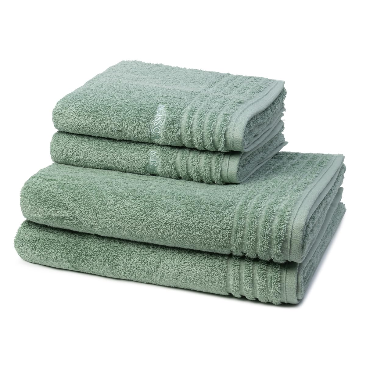 Vossen - 4 teiliges Frottier-Set - Vienna Style Supersoft (2 X Handtuch 2 X Duschtuch im Set) - 620 g/m2 - Baumwolle - Frottee - saugstark - weich und flauschig - Soft Green