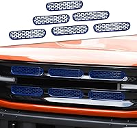 Vista 15 de JeCar Insertos de rejilla delantera, marco de rejilla de malla, accesorios exteriores compatibles con Ford Bronco 2021-2023, negro mate