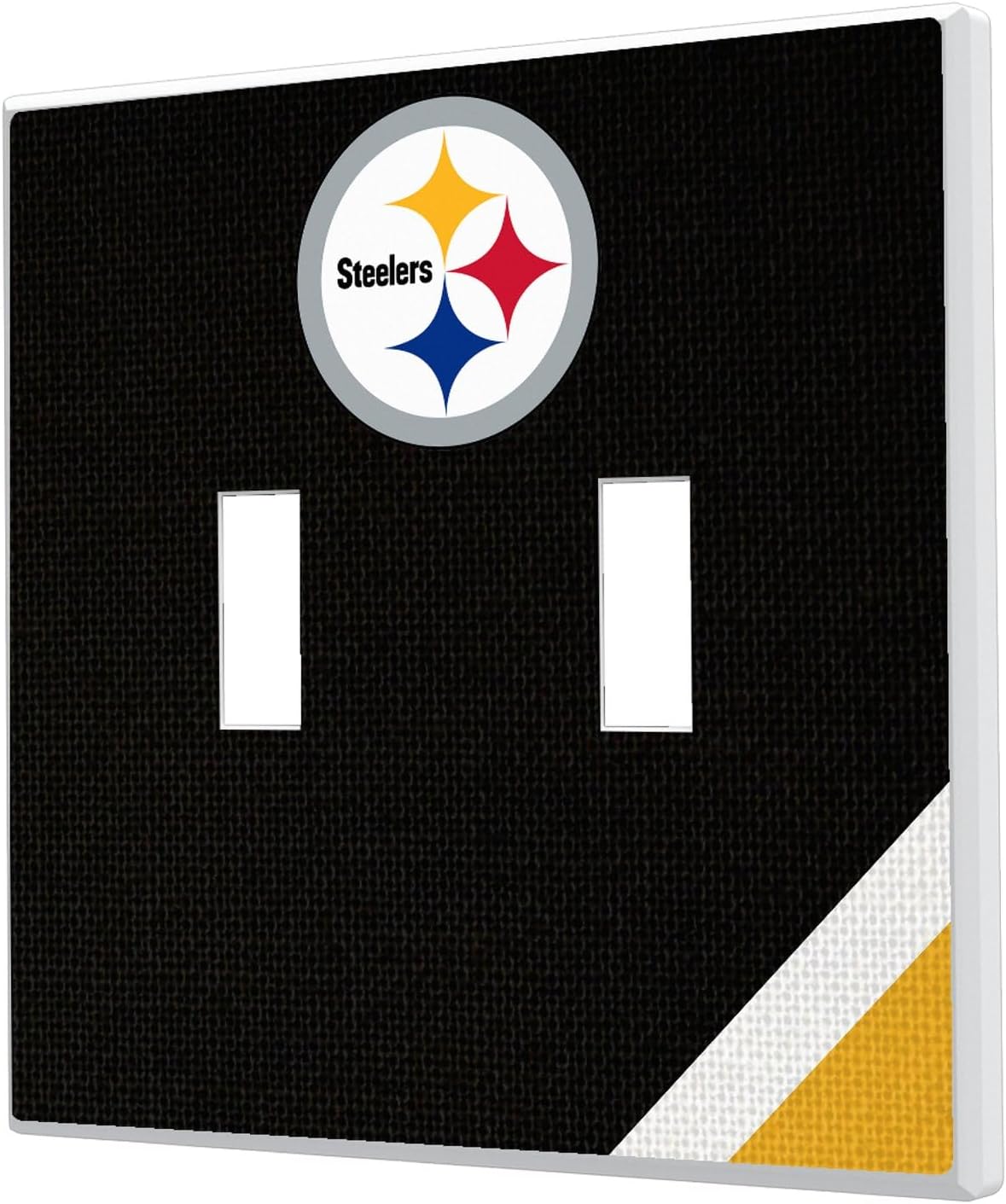 Pittsburgh Steelers Diagonal Stripe Double Toggle Light Switch Plate
