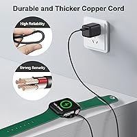 Vista 4 de Cable de carga magnético para cargador de Apple Watch, puerto USB C, cable de carga inalámbrico compatible con iWatch Series Negro