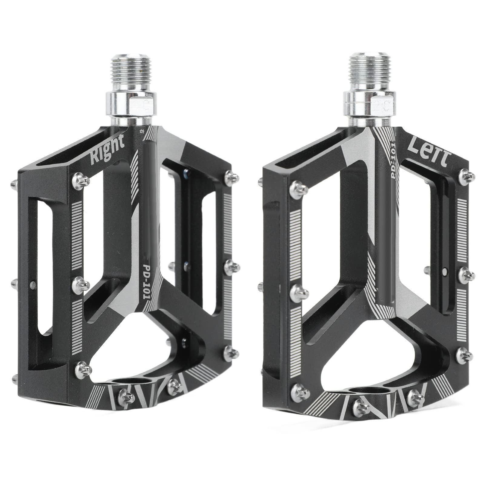 2 szt. Uniwersalny pedał do roweru górskiego zamiennik antypoślizgowe pedały łożyskowe ze stopu aluminium CNC (Black)