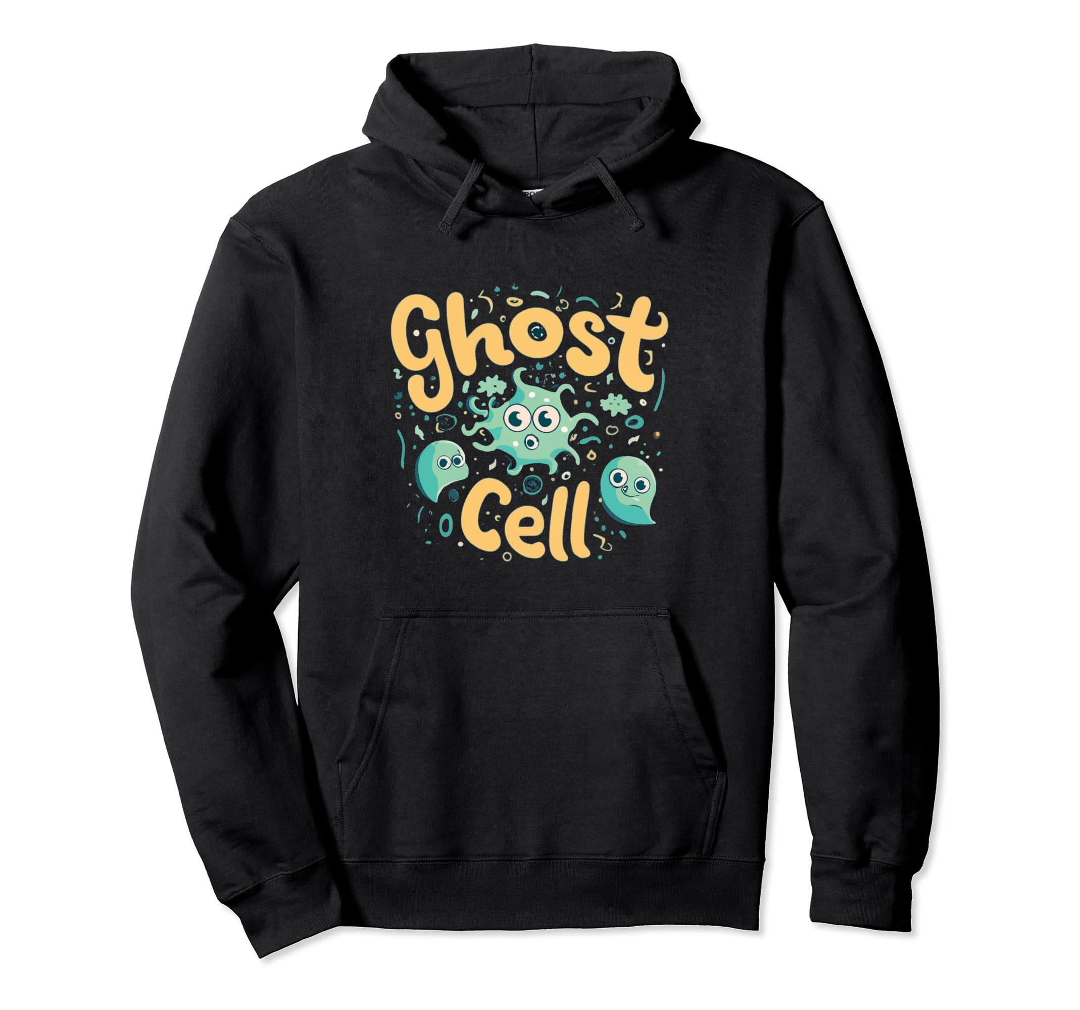 Ghost Cell Biology Funny Science Halloween Graphic Pullover Hoodie