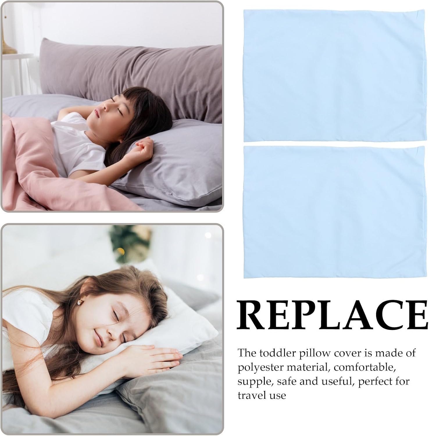 2pcs Pillowcases Small Size Travel Envelope Closure Soft Microfiber Pillow Covers Pillow Cases for Boys