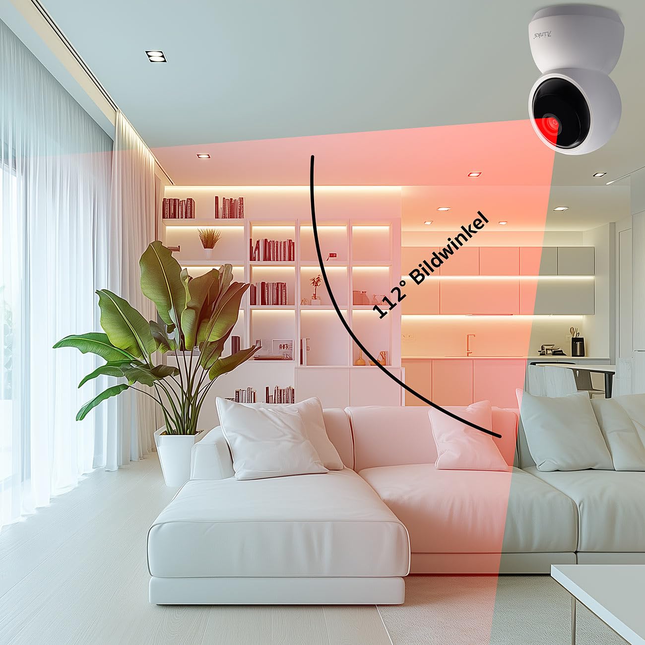 7links Telecamera di sorveglianza WiFi interno 4K UHD Pan Tilt con visione notturna IR e app ELESION