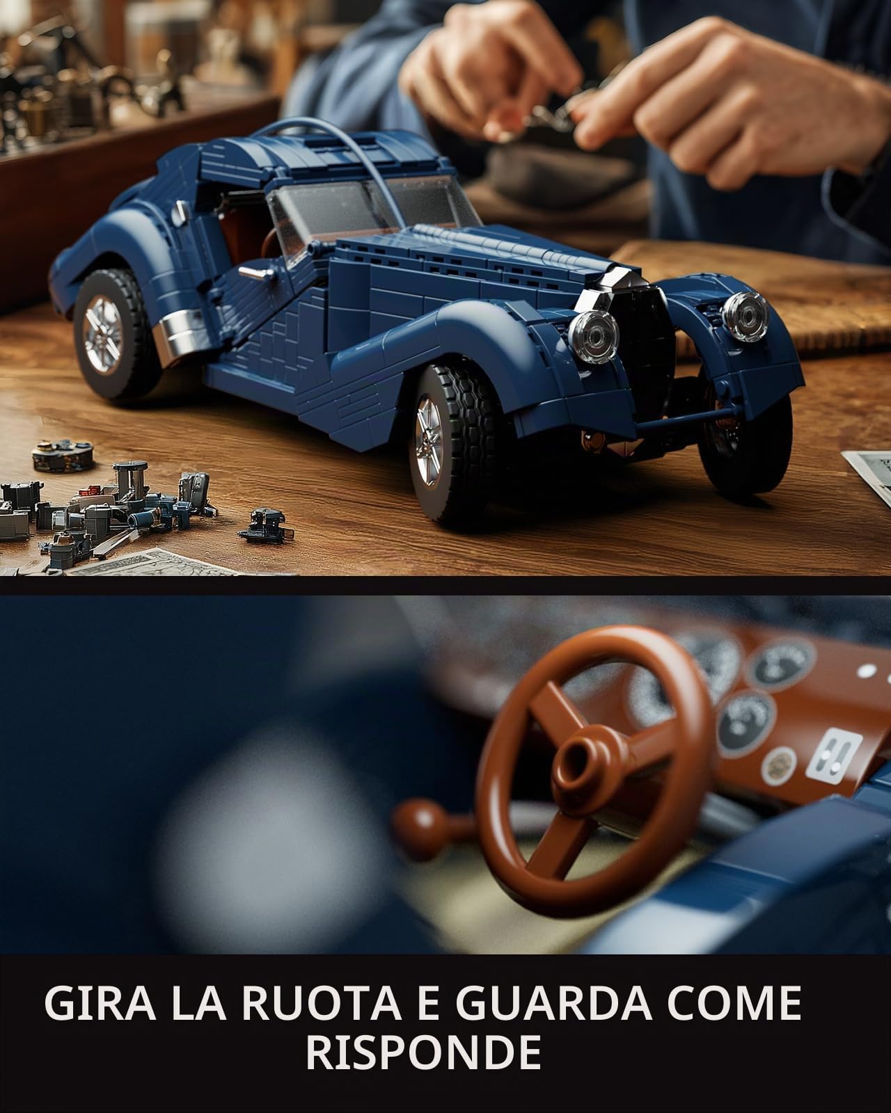 Nifeliz Atlantic, Set di costruzione di auto sportive per adulti, in scala 1:14, modello Grand Tourer vintage, da collezione, modello di costruzione di veicoli classici, regalo per gli amanti delle