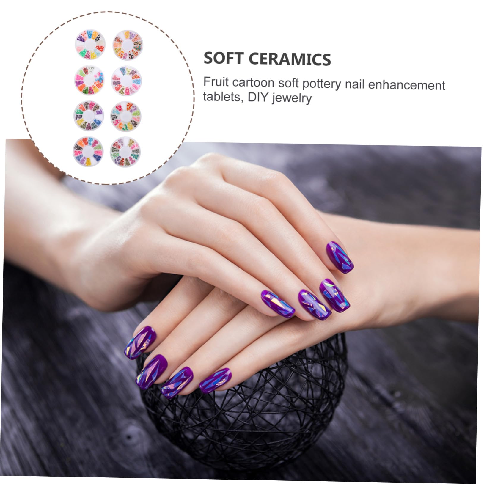 Ipetboom de Tranches de Fruits Accessoires Pratiques et Polyvalents en Argile Polymère 8 Boîtes en Différentes Couleurs pour Nail Art la Maison pour Loisirs Créatifs