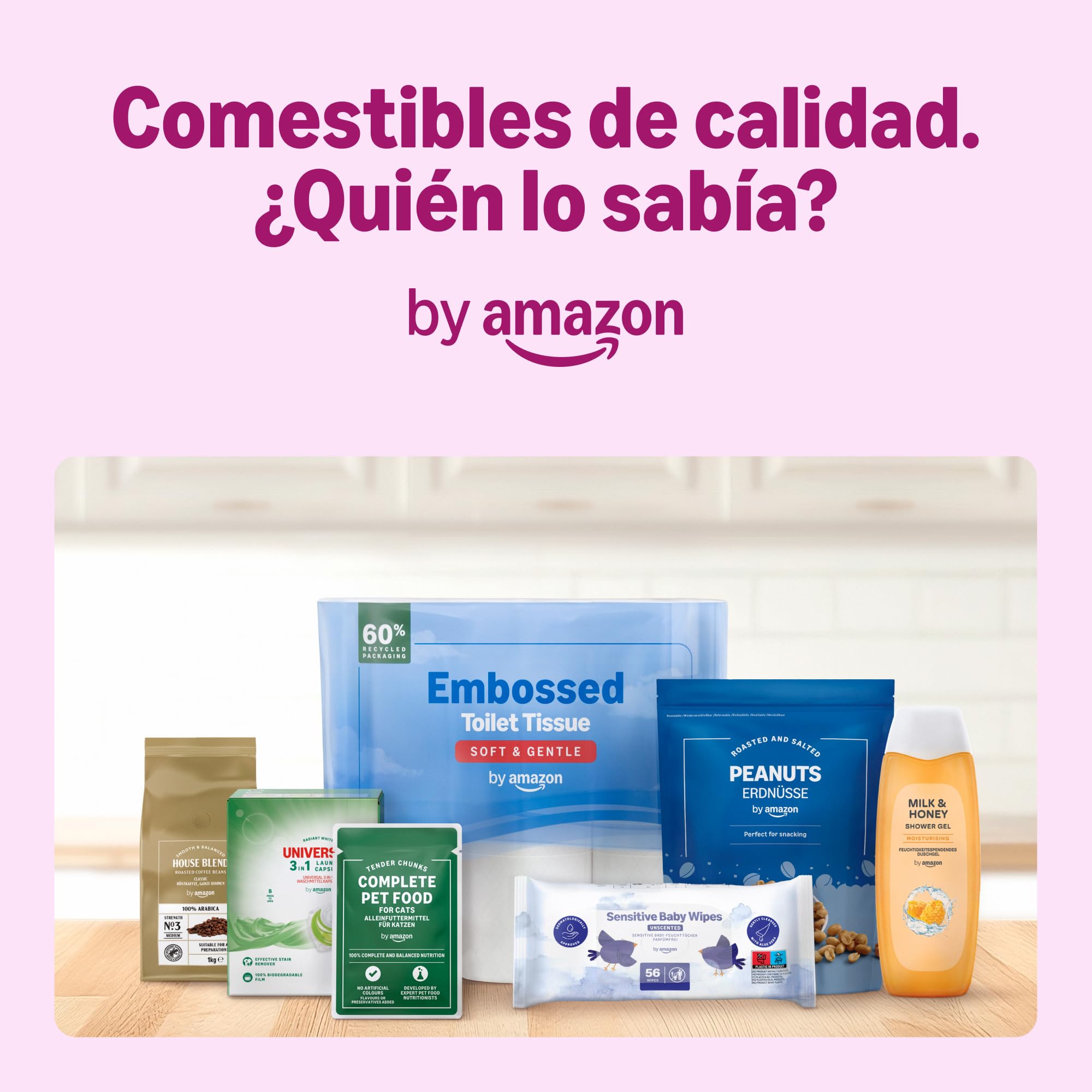 by Amazon 4 capas papel higiénico, Sin perfume, 160 hojas, 48 Unidad, 4 Paquetes de 12