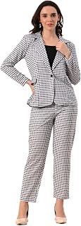 Jangid Fashion Women’s 3-Piece Cotton Blend Suit Set – Formal Blazer, High-Waist Pants & Camisole Top | Elegant Office Wea... Price In India