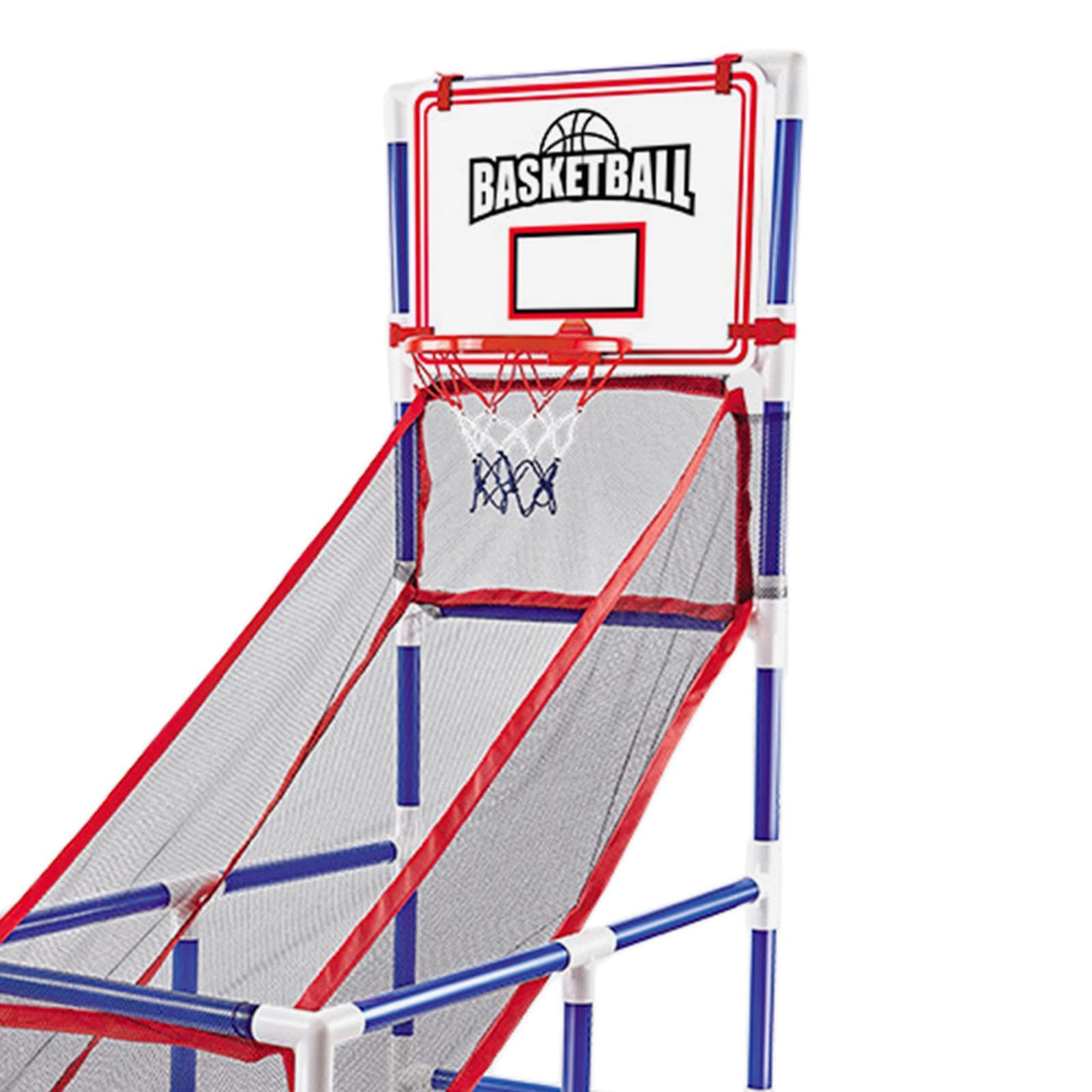 Gioco Basket Arcade Canestro Basket Pallacanestro Palla Accessorio Robusto Facile Installazione Adatto a Bambini Adulti Momenti Ricreativi Casa, 47x92 cm 2 Palline