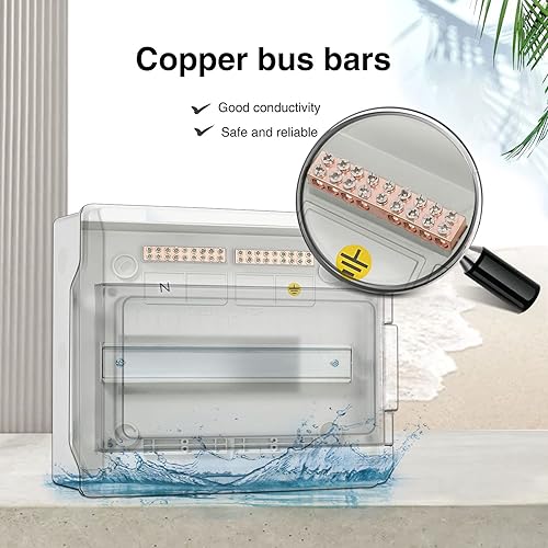 Miniatura 9 de QILIPSU Caja de disyuntor UL94-V0 de 9 vías IP65 Impermeable PCABS Aleación Plástico MCB Panel Recinto de distribución de energía solar con carril