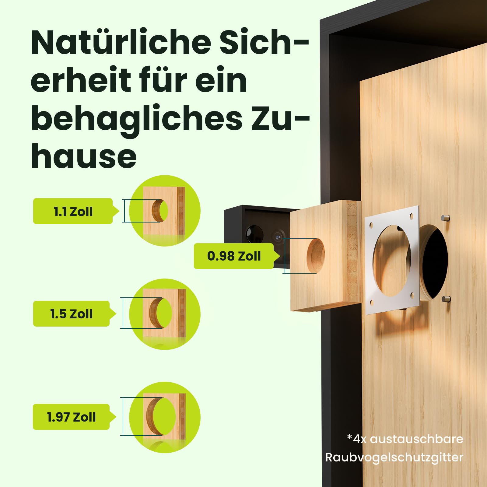 Birdfy Smart Vogelhaus mit Doppelkamera für Live Vogelbeobachtung, 1080P Bambus Nistkasten mit Kamera, Nachtsicht, KI-Verhaltensanalyse mit Benachrichtigungen & automatischen Aufnahmen
