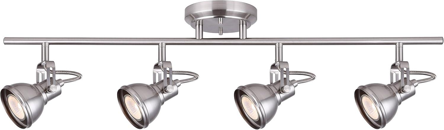 CANARM IT622A04BN10 Polo 4 Light Track Rail with Adjustable Heads, Brushed Nickel