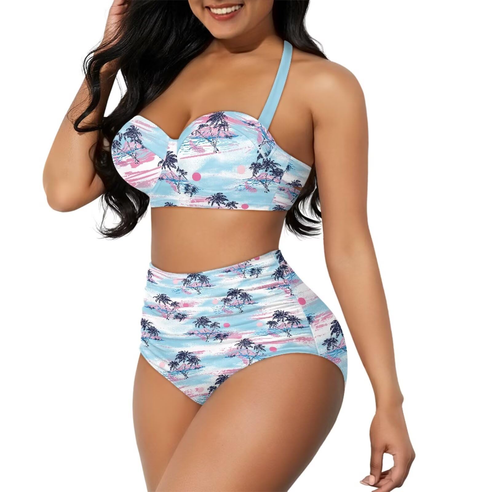 Costume da bagno da donna 2024 Set di costumi da bagno da donna Set bikini per donna Bikini a vita alta