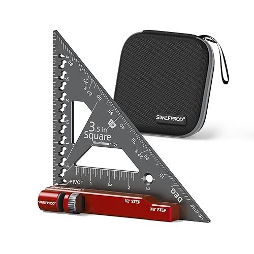SUNLFPROD Pequeña herramienta cuadrada de carpintero con accesorios de calibre de 90 grados, mini carpintero, cuadrado de precisión, maquinista de