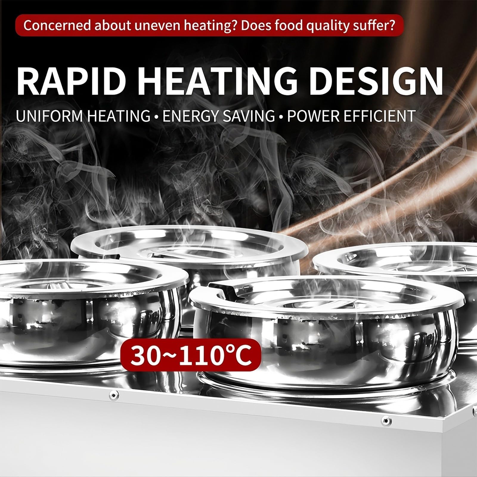 Scaldavivande Elettrico da 1500 W, Controllo della Temperatura 30-110 °C