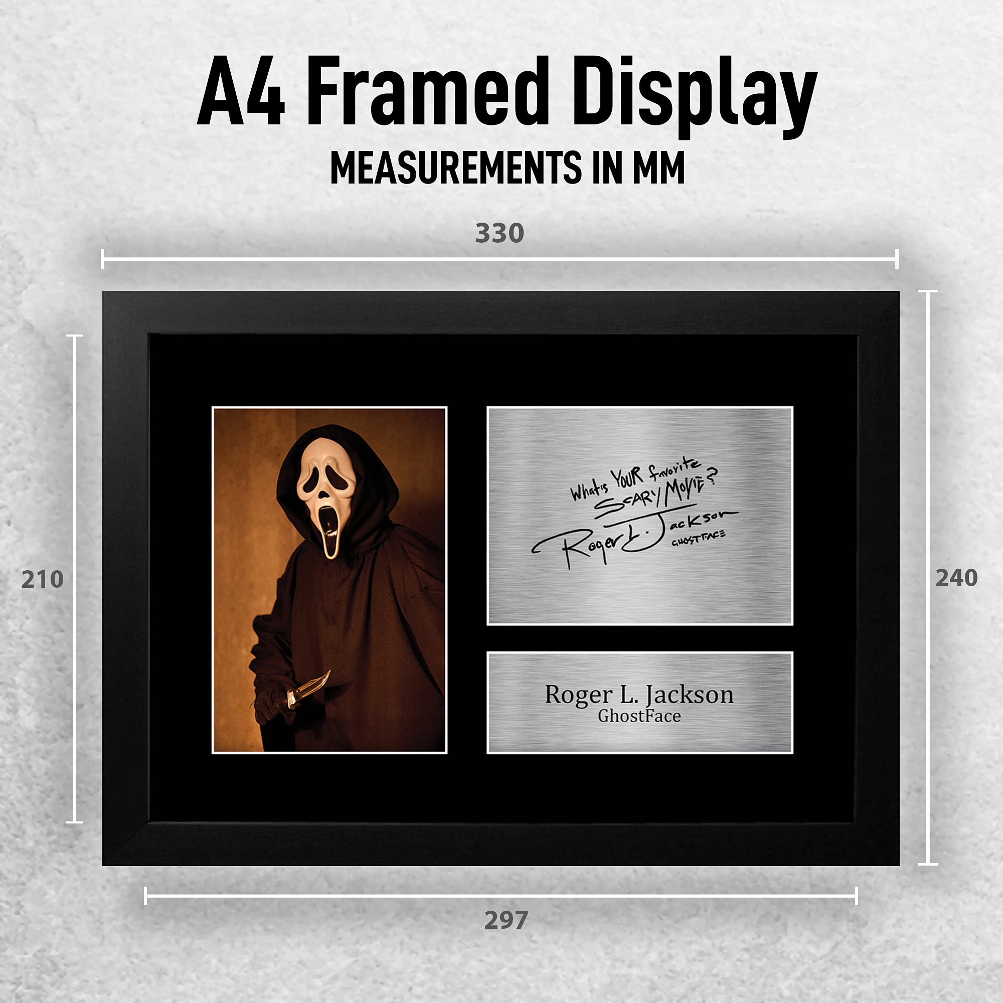 HWC Trading FR A4 Roger L Jackson Scream Ghost Face Gifts Printed Signed Autograph Picture for Movie Memorabilia Fans - A4 Framed - Image 2