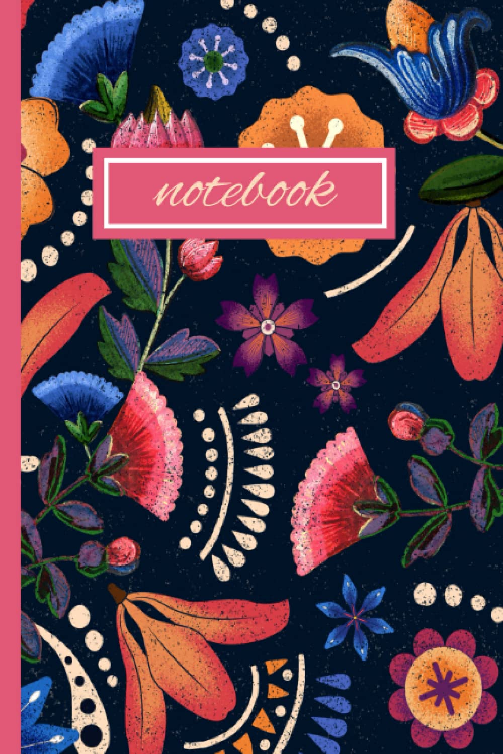 Notebook: Mexican ethnical flower pattern illustration, College ruled 200 pages, 6x9, composition notebook