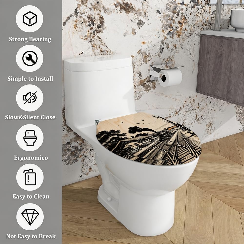 Toilet Seat A12, Standard Fit for Home Bathroom Use