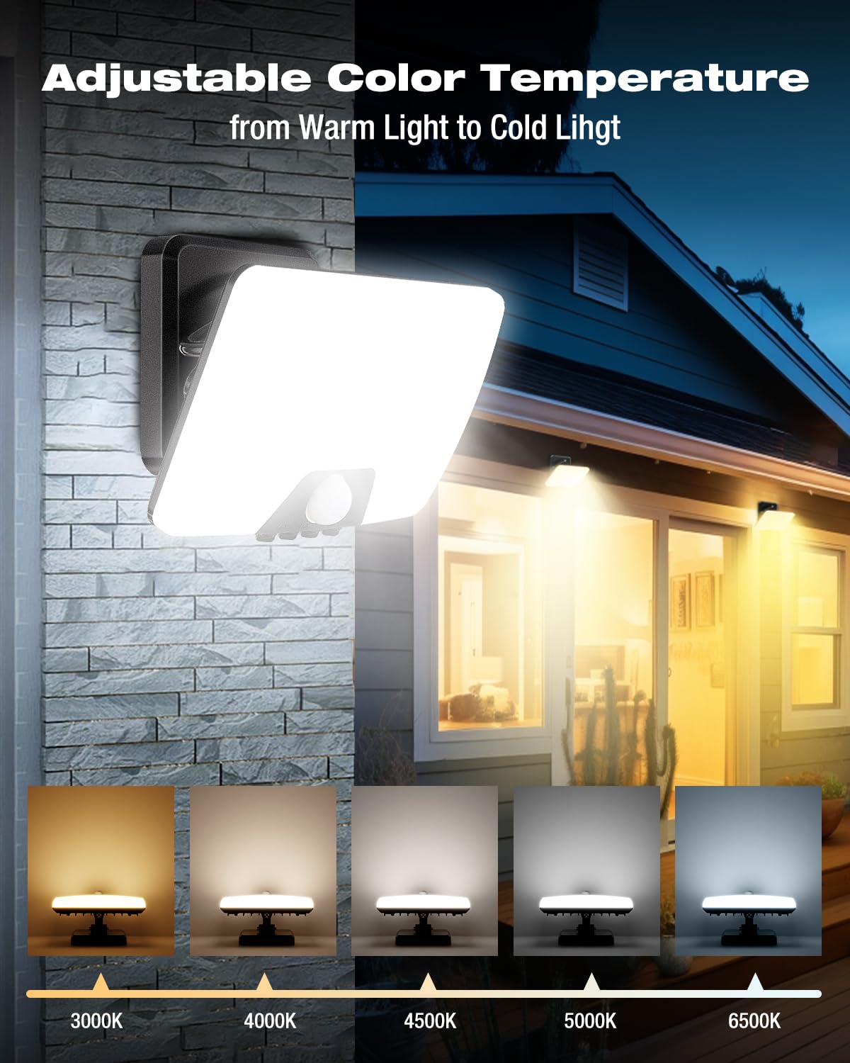 vighep Security Lights Outdoor Motion Sensor, 24W Outside Flood Lights with 3 Mode - Image 2