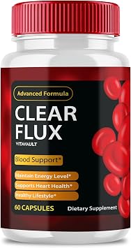 Clear Flux Supplement, Super Boost Clear Flux Supplement, Clear Flux Pills, Official Formula, Premium Support to Maintain Stable Levels & Healthy Circulation, Clear Flux Health Reviews 60 Capsules