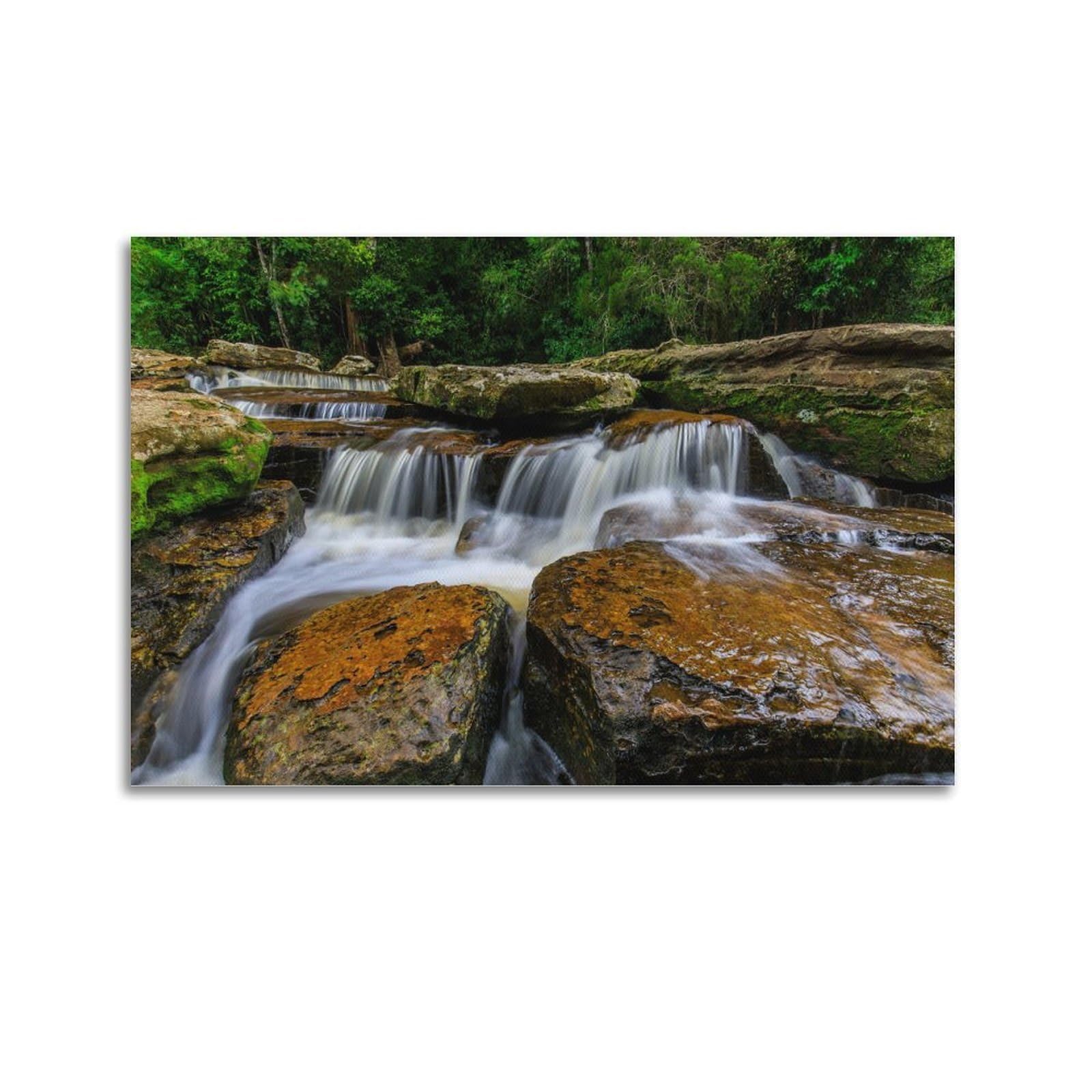 CPGLJD Landscape Art Poster Peaceful Waterfalls Poster Decorative Painting Canvas Wall Posters And Art Picture Print Modern Family Bedroom Decor Posters 24x36inch(60x90cm)