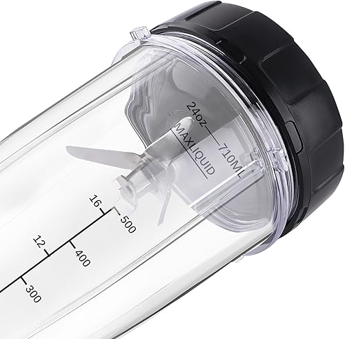 Miniatura 6 de Piezas de repuesto para licuadora Ninja, vaso de 24 onzas con cuchilla extractora, para Nutri Ninja Auto iQ BN801 BL480 BL640 BL642 NN100 BL2012
