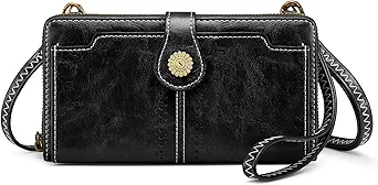 S-ZONE Wristlet Wallets for Women Crossbody Cell Phone Purse RFID Blocking Leather Clutch Purses with 2 Straps